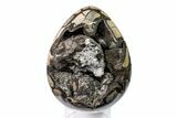 Septarian Dragon Egg Geode - Black Crystals #160227-4